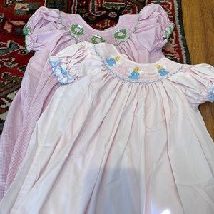 3t Angel dress and 3t Wreath dress both petit bebe and like new